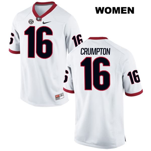 Georgia Bulldogs Women's Ahkil Crumpton #16 NCAA Authentic White Nike Stitched College Football Jersey NEL4456EB